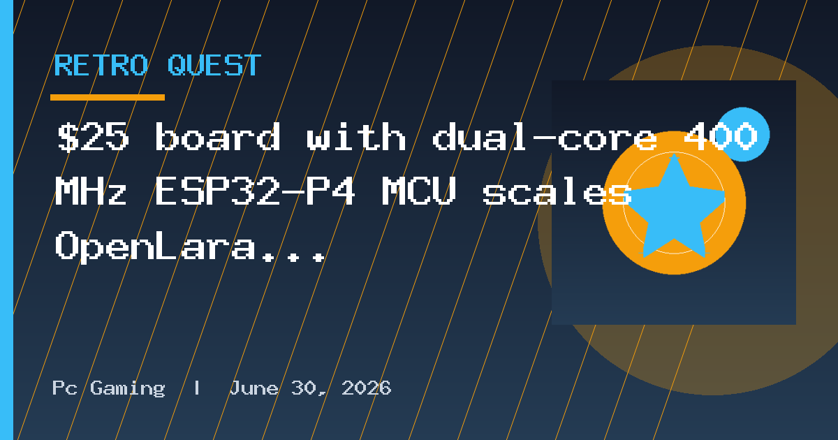$25 board with dual-core 400 MHz ESP32-P4 MCU scales OpenLara up to 1,024 x