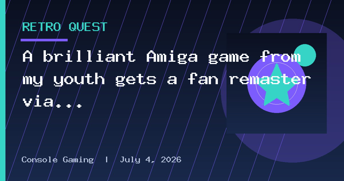 A brilliant Amiga game from my youth gets a fan remaster via Steam!