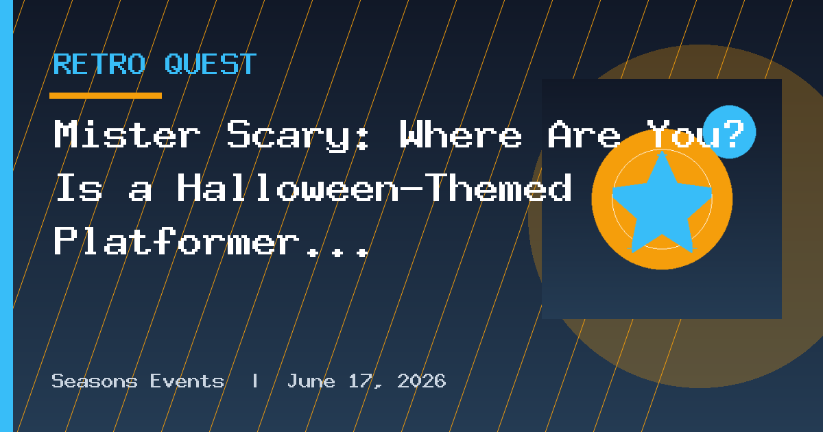 Mister Scary: Where Are You? Is a Halloween-Themed Platformer for the NES